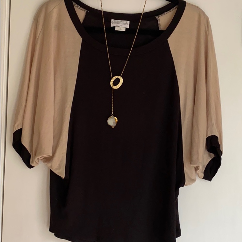 Joseph A Petite Two Color Top